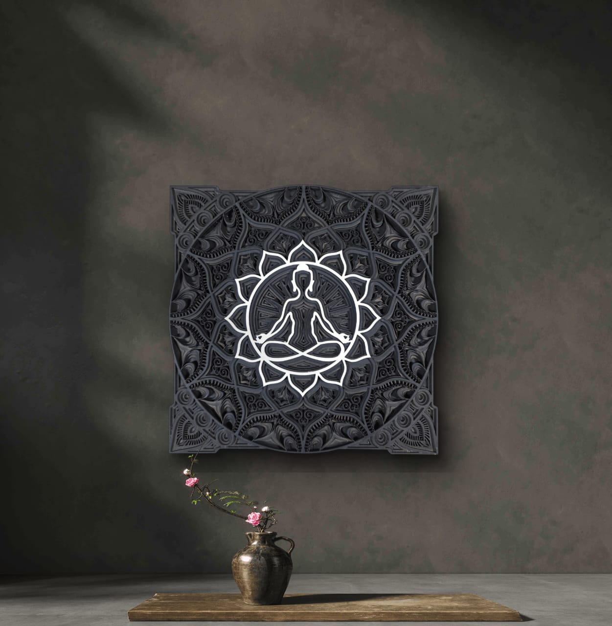 Zen Aura – Meditative Wooden Mandala Wall Art