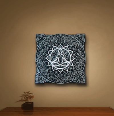 Zen Aura – Meditative Wooden Mandala Wall Art