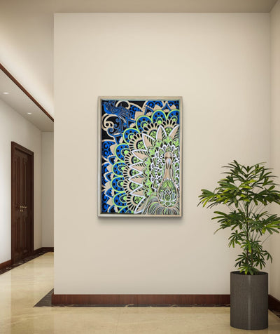 Wooden Peacock Mandala Wall Decor