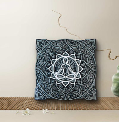 Zen Aura – Meditative Wooden Mandala Wall Art