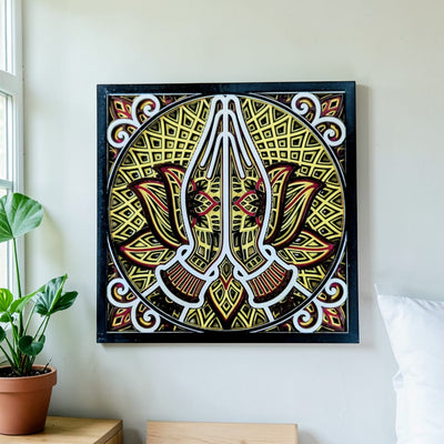 Sacred Anjali Lotus Mandala Wall Art