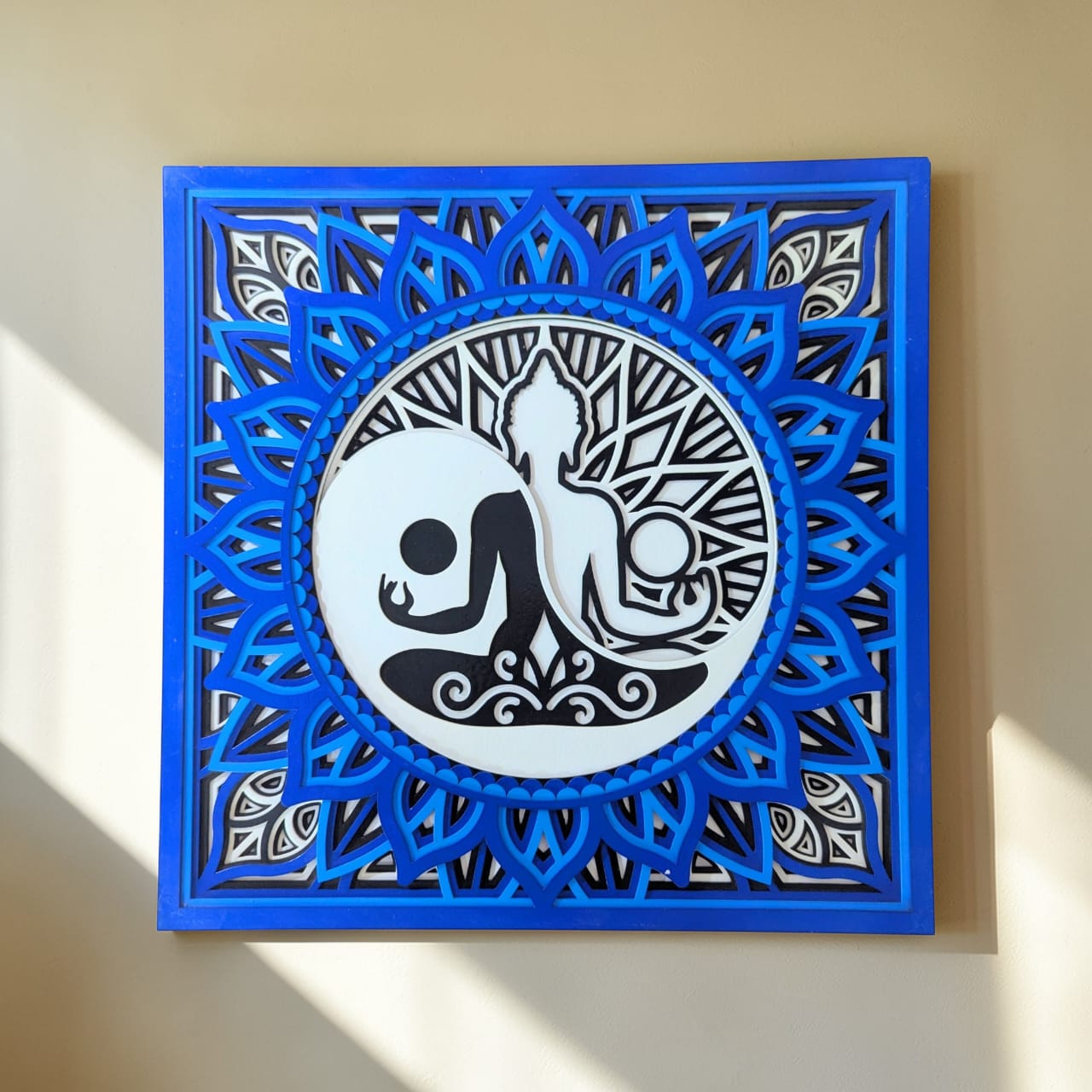 Tatva Harmony – Yin Yang Buddha Wooden Mandala Wall Art