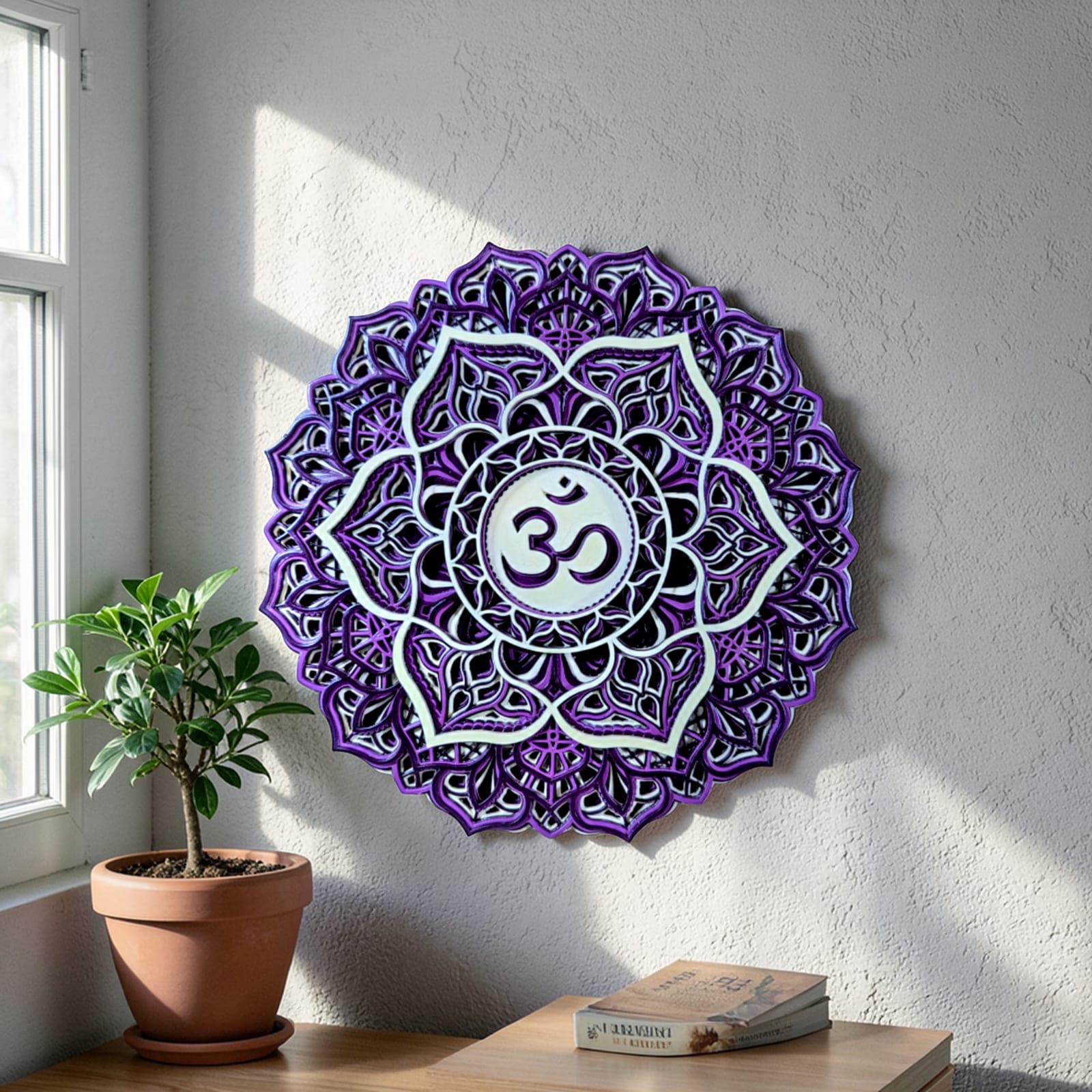 Crown Chakra Wooden Mandala Wall Art
