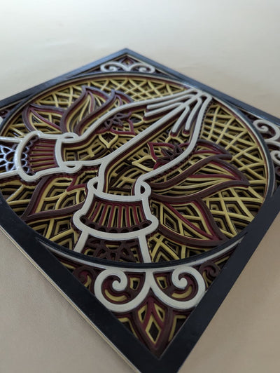 Sacred Anjali Lotus Mandala Wall Art