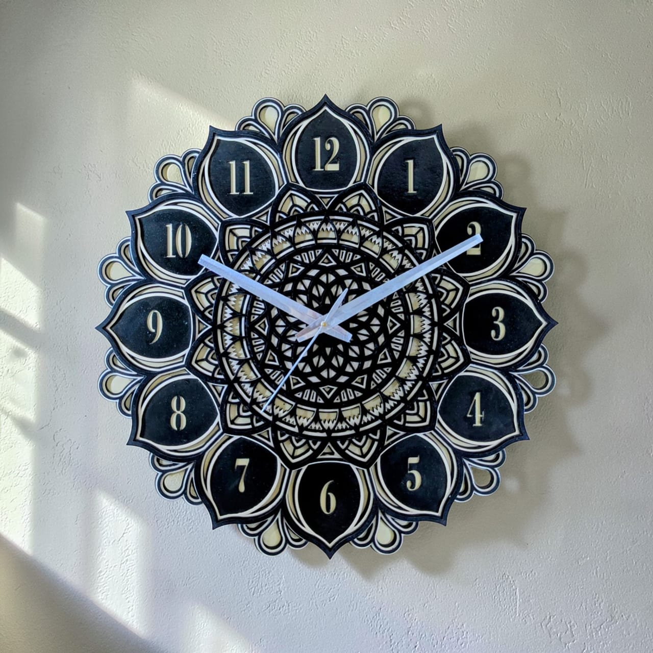 Midnight Lotus Mandala Wall Clock