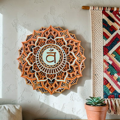 Sacred Aura (Svadhisthana) Wooden Mandala Wall Art